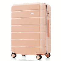 Stylish Pink 3-Piece ABS Luggage Set with TSA Lock 20 24 28 Inch 360° Spinner Wheels