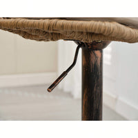 Set Of 2 Swivel Rattan Bar Stools - Stylish Counter Height Chairs With Footrest For Kitchen And Dining Room
