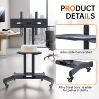 Universal Height Adjustable Swivel TV Stand For 32-80 Inch TVs - Tiltable Table Top Mount, Supports Max VESA 600x400mm, Sleek Black Design
