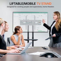 Universal Height Adjustable Swivel TV Stand For 32-80 Inch TVs - Tiltable Table Top Mount, Supports Max VESA 600x400mm, Sleek Black Design
