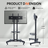 Universal Height Adjustable Swivel TV Stand For 32-80 Inch TVs - Tiltable Table Top Mount, Supports Max VESA 600x400mm, Sleek Black Design