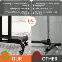 Universal Height Adjustable Swivel TV Stand For 32-80 Inch TVs - Tiltable Table Top Mount, Supports Max VESA 600x400mm, Sleek Black Design