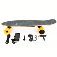 Compact Electric Skateboard With Wireless Remote, 350W Power, Top Speed 10 MPH, 7-Layer Maple Deck, Supports Up To 100kg For All Ages