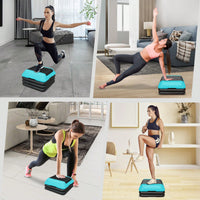 Versatile Height-Adjustable Aerobics Step Platform For Home Fitness & Exercise - Includes 4 Risers In Green