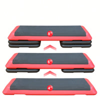 Adjustable Aerobic Step Platform With 4 Risers For Fitness And Exercise Training - Gray