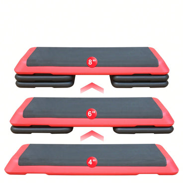 Adjustable Aerobic Step Platform With 4 Risers For Fitness And Exercise Training - Gray