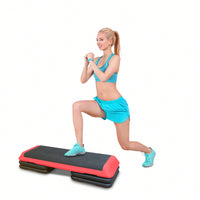 Adjustable Aerobic Step Platform With 4 Risers For Fitness And Exercise Training - Gray