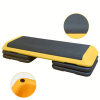 Adjustable Aerobic Step Platform With 4 Risers For Fitness And Exercise Training - Gray