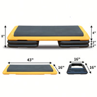 Adjustable Aerobic Step Platform With 4 Risers For Fitness And Exercise Training - Gray