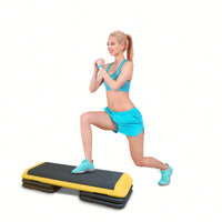 Adjustable Aerobic Step Platform With 4 Risers For Fitness And Exercise Training - Gray