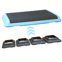 Adjustable Aerobic Step Platform With 4 Risers For Fitness And Exercise Training - Gray