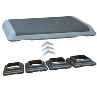 Adjustable Aerobic Step Platform With 4 Risers For Fitness And Exercise Training - Gray