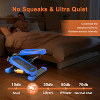 High-Capacity Mini Stepper For Home Office Workouts With Resistance Bands And LCD Monitor - Supports 330LBS