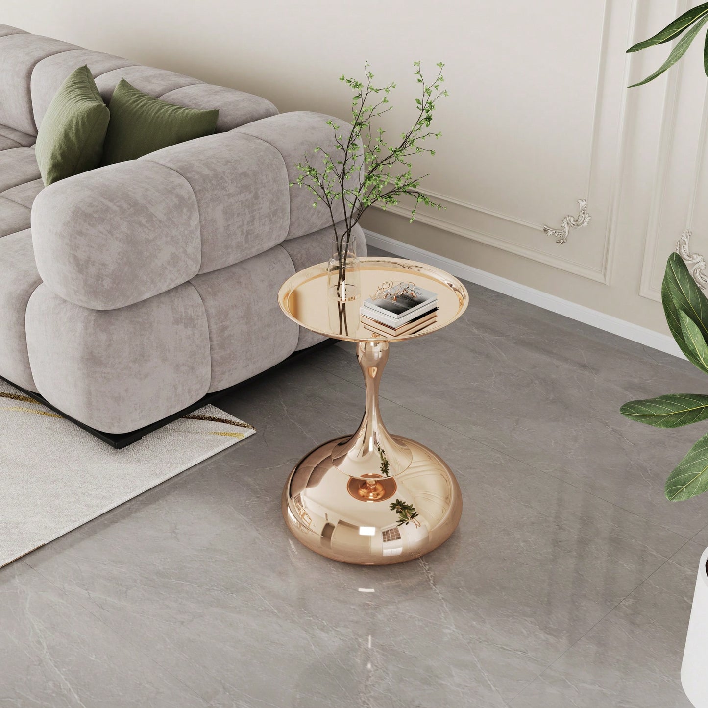 Elegant Minimalist Round Iron End Table For Luxury Home Decor - Perfect For Small Spaces