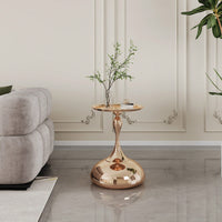 Elegant Minimalist Round Iron End Table For Luxury Home Decor - Perfect For Small Spaces