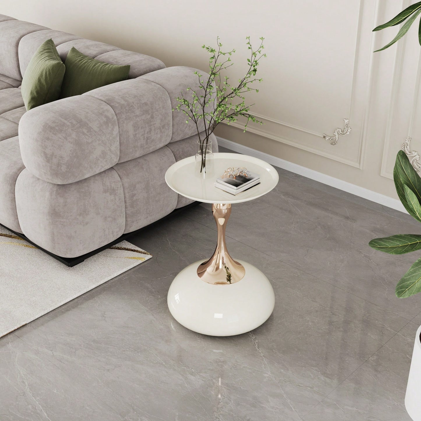 Elegant Minimalist Round Iron End Table For Luxury Home Decor - Perfect For Small Spaces