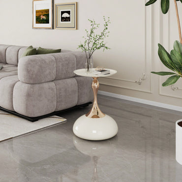 Elegant Minimalist Round Iron End Table For Luxury Home Decor - Perfect For Small Spaces