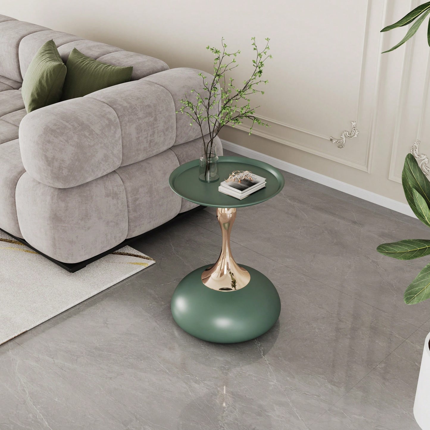 Elegant Minimalist Round Iron End Table For Luxury Home Decor - Perfect For Small Spaces