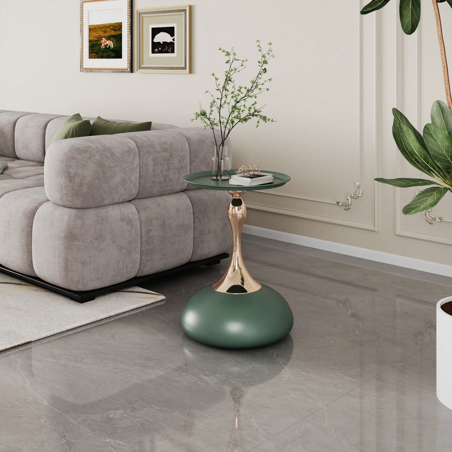 Elegant Minimalist Round Iron End Table For Luxury Home Decor - Perfect For Small Spaces