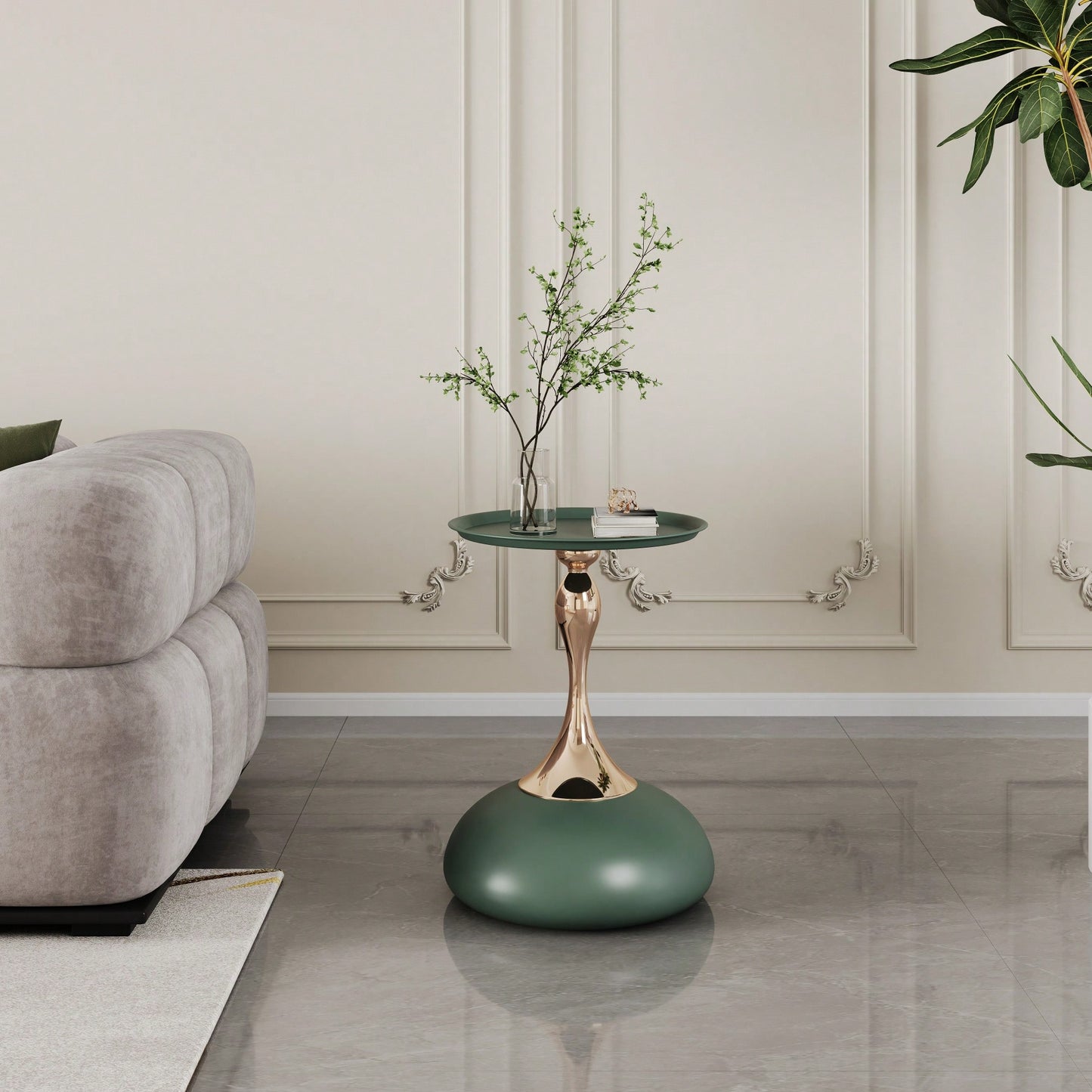 Elegant Minimalist Round Iron End Table For Luxury Home Decor - Perfect For Small Spaces