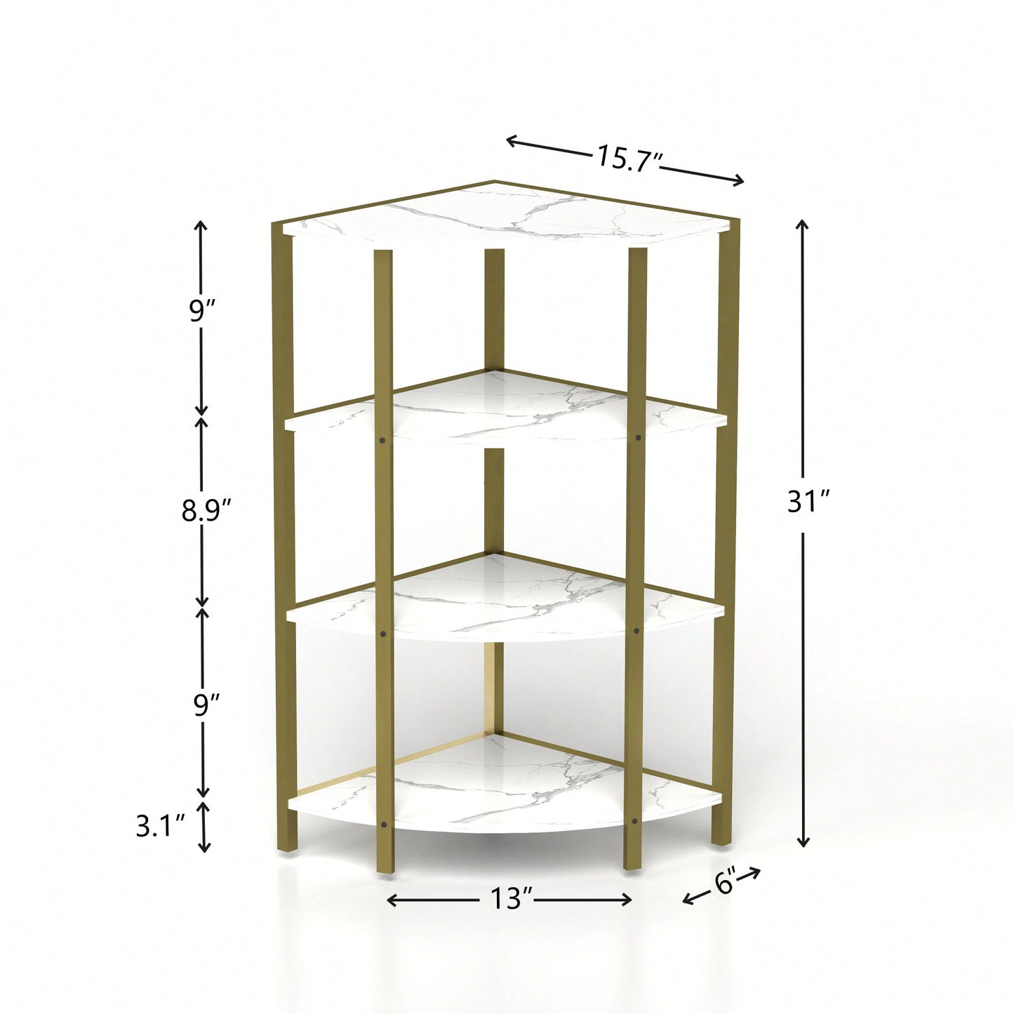 4-Tier Corner Open Shelf - Versatile Freestanding Bookcase & Plant Stand For Small Spaces In Living Room, Home Office, Or Kitchen