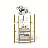 4-Tier Corner Open Shelf - Versatile Freestanding Bookcase & Plant Stand For Small Spaces In Living Room, Home Office, Or Kitchen