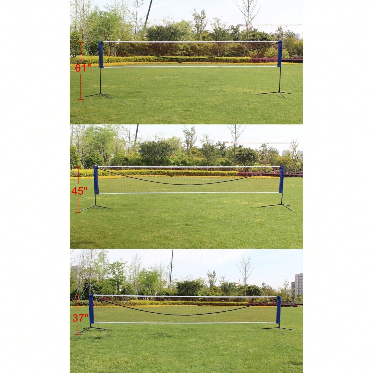 Portable 17ft Volleyball And Badminton Net With Stand And Carrying Bag – Perfect For Outdoor Sports Fun!