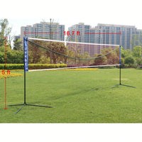 Portable 17ft Volleyball And Badminton Net With Stand And Carrying Bag – Perfect For Outdoor Sports Fun!