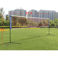 Portable 20FT Multi-Sport Net Set For Volleyball, Badminton, And Tennis With Carrying Bag