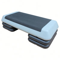 Versatile Adjustable Aerobic Step Platform For Fitness Training - Gray And Black With 4 Risers