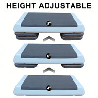 Versatile Adjustable Aerobic Step Platform For Fitness Training - Gray And Black With 4 Risers