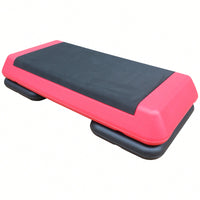 Versatile Adjustable Aerobic Step Platform For Fitness Training - Includes 4 Risers, Red And Black Design