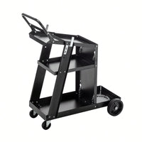 Heavy-Duty 3-Tier Welding Cart With 400Lbs Capacity, 360° Swivel Wheels, And Tank Storage Chains For MIG, TIG, ARC, And MMA Welders