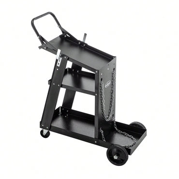 Heavy-Duty 3-Tier Welding Cart With 400Lbs Capacity, 360° Swivel Wheels, And Tank Storage Chains For MIG, TIG, ARC, And MMA Welders