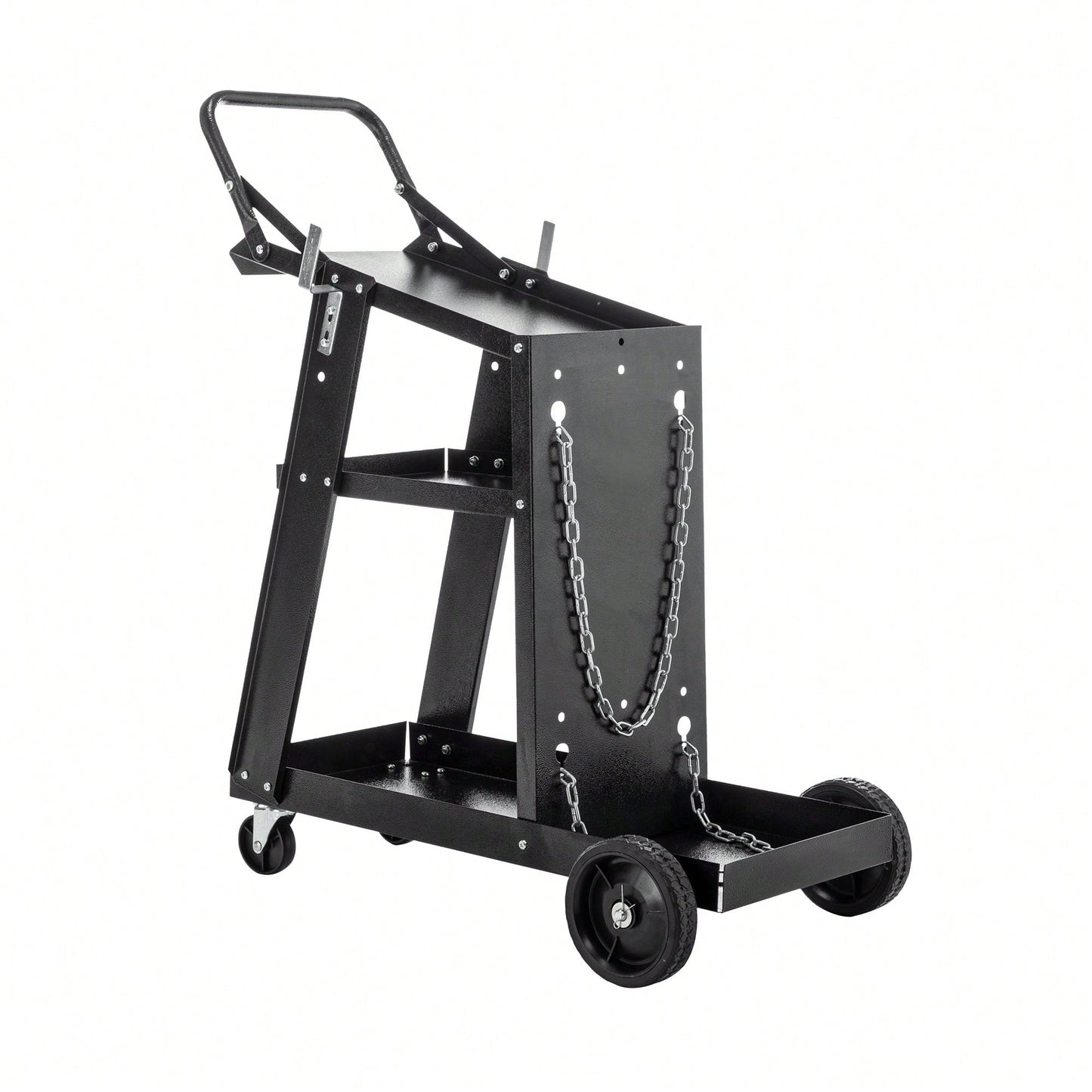 Heavy-Duty 3-Tier Welding Cart With 400Lbs Capacity, 360° Swivel Wheels, And Tank Storage Chains For MIG, TIG, ARC, And MMA Welders