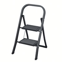 Folding Step Ladder With Wide Anti-Slip Pedal - Durable Steel Step Stool For Adults, Compact And Safe For Home Use