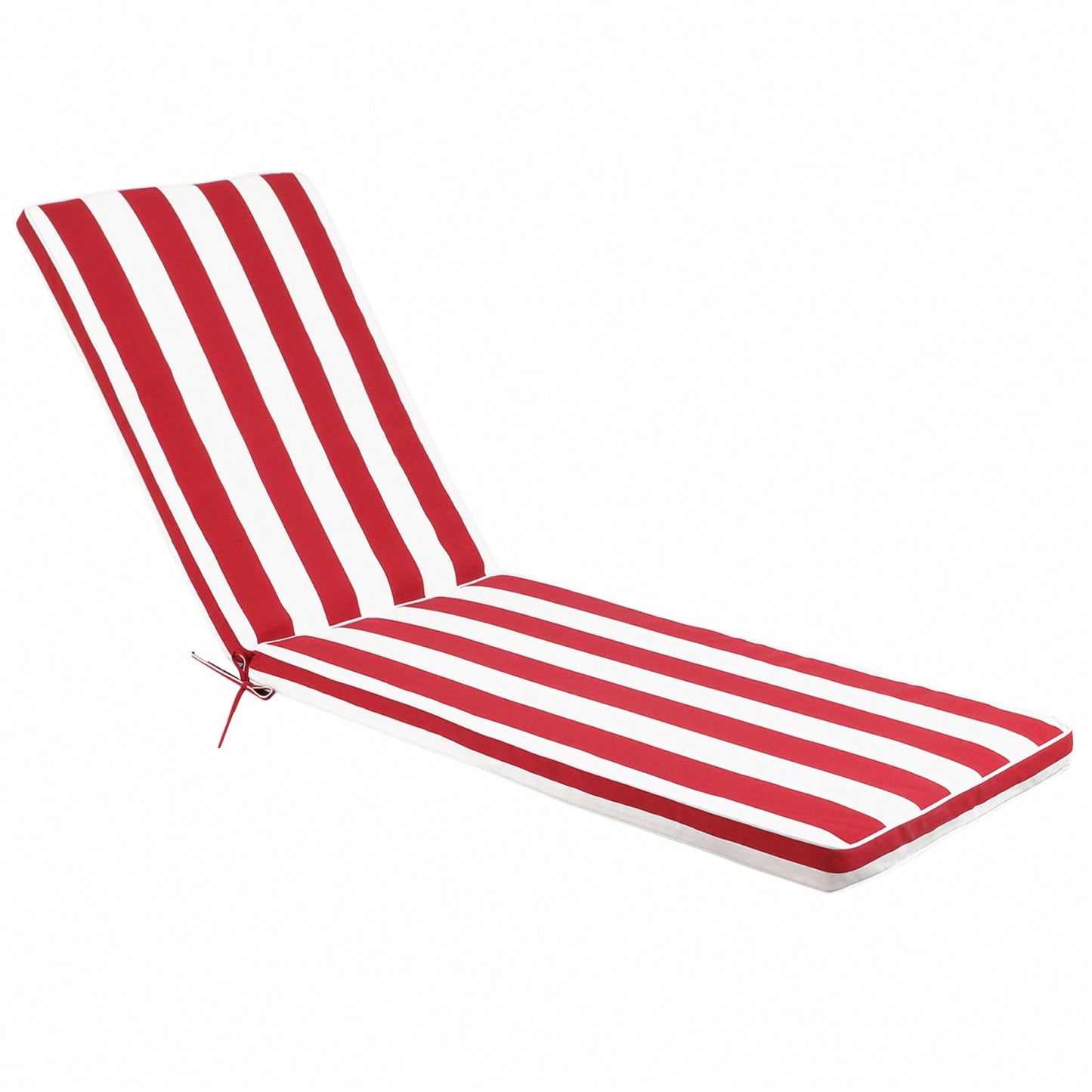 Outdoor Lounge Chair Cushion Replacement Set - Red & White Patio Furniture Seat & Chaise Lounge Cushion