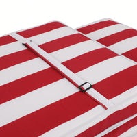 Outdoor Lounge Chair Cushion Replacement Set - Red & White Patio Furniture Seat & Chaise Lounge Cushion