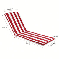 Outdoor Lounge Chair Cushion Replacement Set - Red & White Patio Furniture Seat & Chaise Lounge Cushion