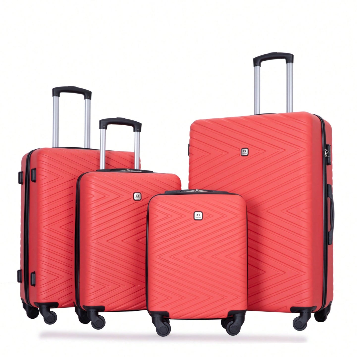4-Piece Lightweight Hard Shell Luggage Set With Spinner Wheels, TSA Lock, 16/20/24/28 Inch - Sleek Black Travel Case