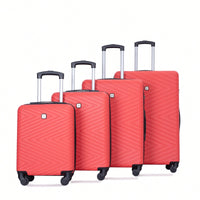 4-Piece Lightweight Hard Shell Luggage Set With Spinner Wheels, TSA Lock, 16/20/24/28 Inch - Sleek Black Travel Case