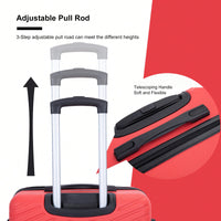 4-Piece Lightweight Hard Shell Luggage Set With Spinner Wheels, TSA Lock, 16/20/24/28 Inch - Sleek Black Travel Case
