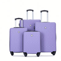 4-Piece Lightweight Hard Shell Luggage Set With Spinner Wheels, TSA Lock, 16/20/24/28 Inch - Sleek Black Travel Case