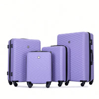 4-Piece Lightweight Hard Shell Luggage Set With Spinner Wheels, TSA Lock, 16/20/24/28 Inch - Sleek Black Travel Case