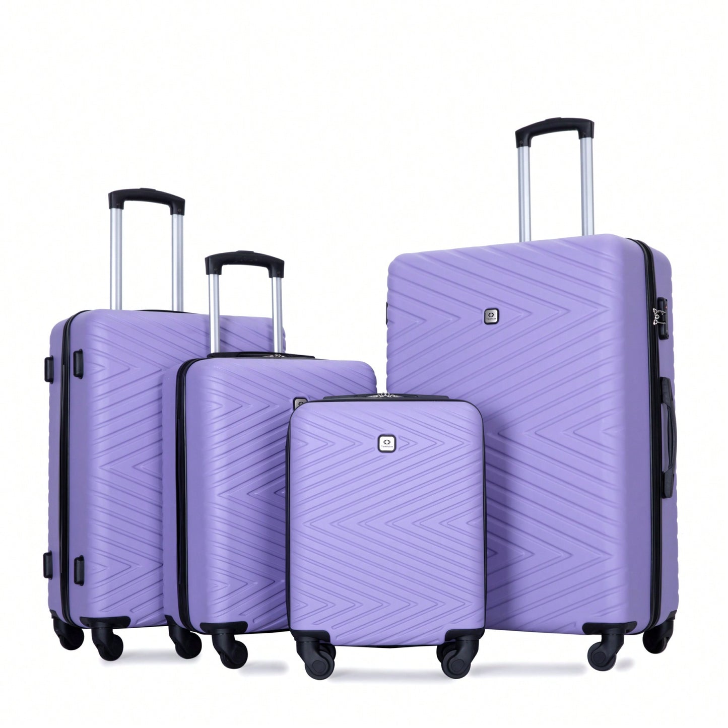 4-Piece Lightweight Hard Shell Luggage Set With Spinner Wheels, TSA Lock, 16/20/24/28 Inch - Sleek Black Travel Case
