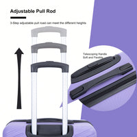 4-Piece Lightweight Hard Shell Luggage Set With Spinner Wheels, TSA Lock, 16/20/24/28 Inch - Sleek Black Travel Case