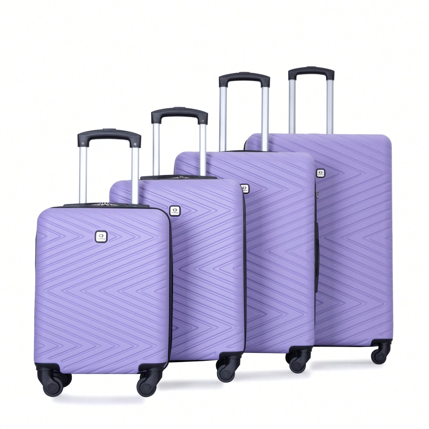 4-Piece Lightweight Hard Shell Luggage Set With Spinner Wheels, TSA Lock, 16/20/24/28 Inch - Sleek Black Travel Case