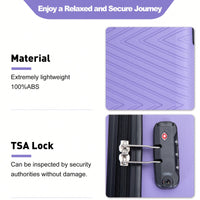 4-Piece Lightweight Hard Shell Luggage Set With Spinner Wheels, TSA Lock, 16/20/24/28 Inch - Sleek Black Travel Case
