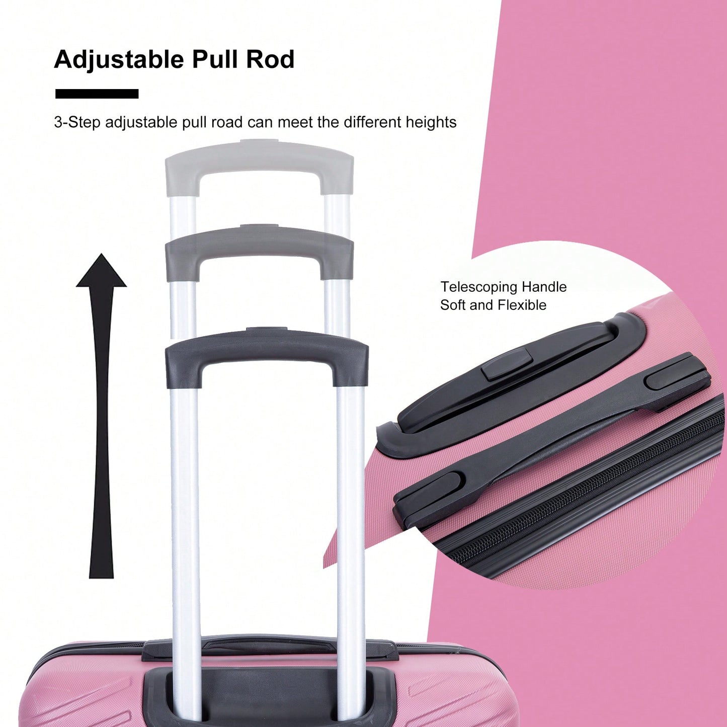 4-Piece Lightweight Hard Shell Luggage Set With Spinner Wheels, TSA Lock, 16/20/24/28 Inch - Sleek Black Travel Case