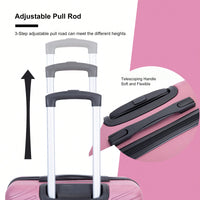 4-Piece Lightweight Hard Shell Luggage Set With Spinner Wheels, TSA Lock, 16/20/24/28 Inch - Sleek Black Travel Case